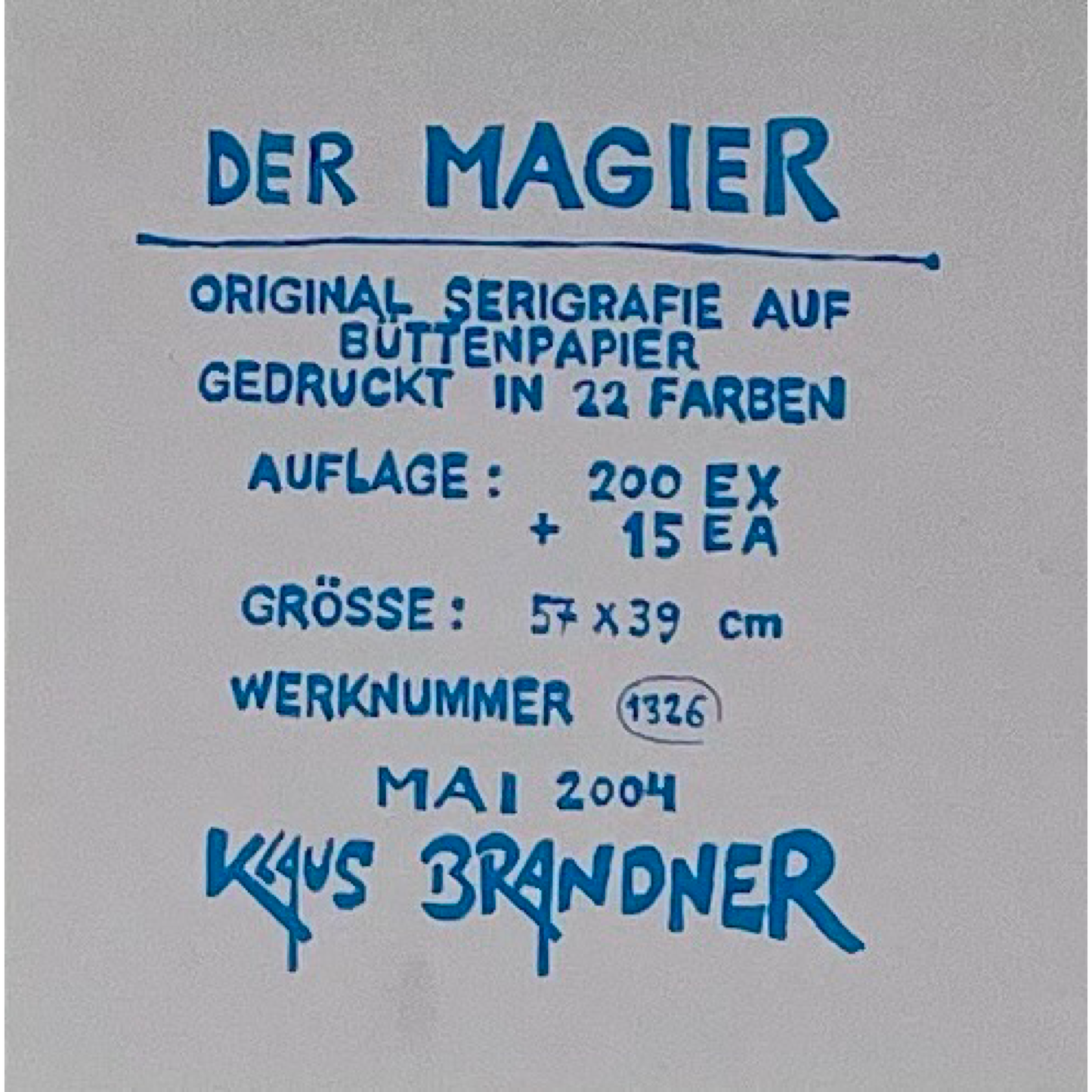 Klaus Brandner -„Der Magier“ - Lithografie