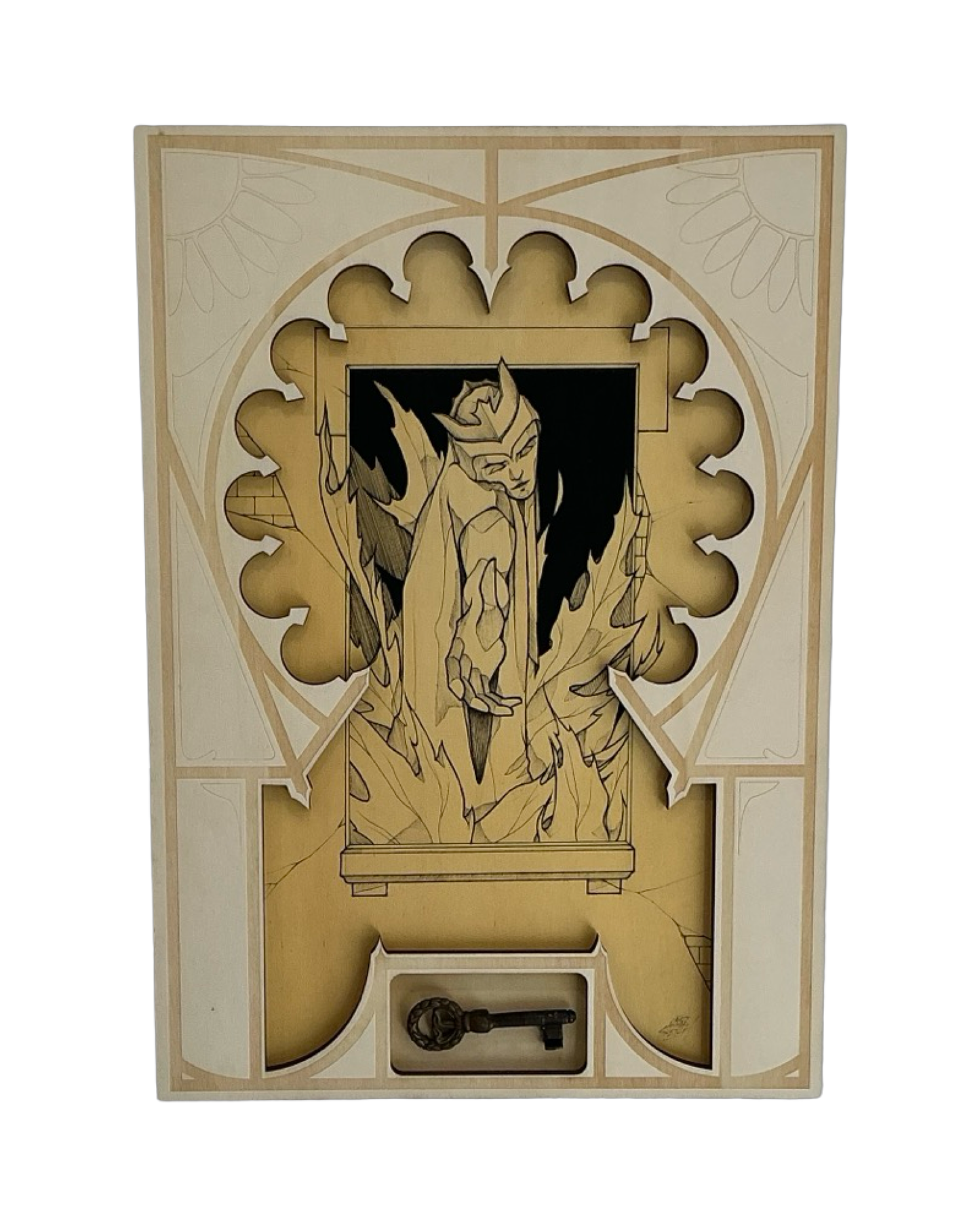 Crazy Mr. Sketch - „castralia“ - Mischtechnik auf Holz