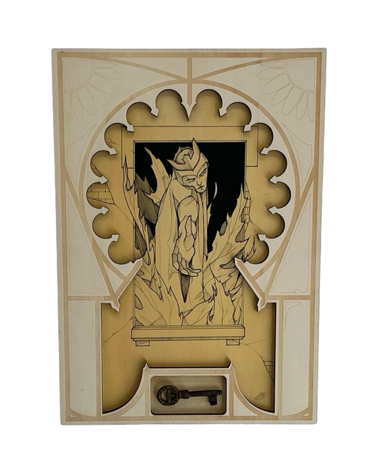 Crazy Mr. Sketch - „castralia“ - Mischtechnik auf Holz