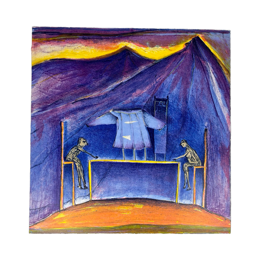 Maria Tomaselli - „Berge II - Paar am Tisch“ - Lithografie