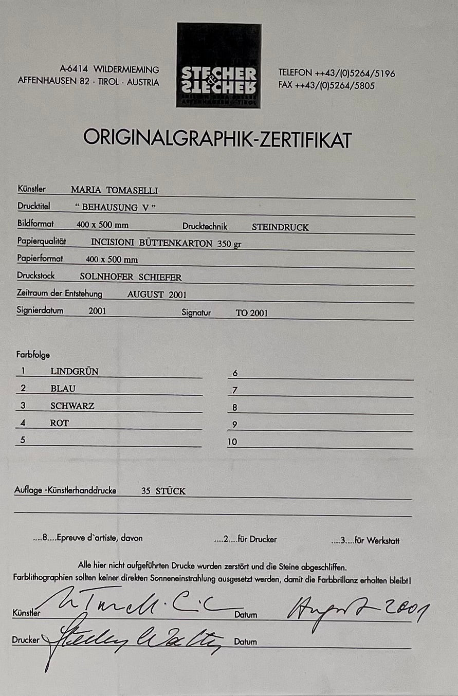 Maria Tomaselli - „Behausung V“ - Lithografie